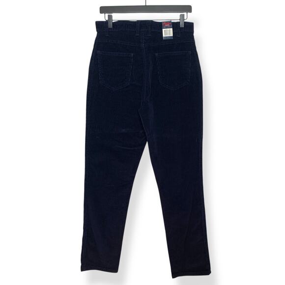 NWT Vintage 90s Bill Blass women's navy blue high rise corduroy pants US 8 - Picture 2 of 9